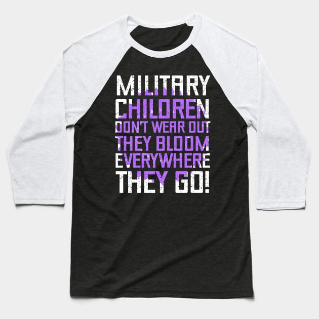 Purple Up For Military Kids - Month of the Military Child 2023 Baseball T-Shirt by PraiseArts 